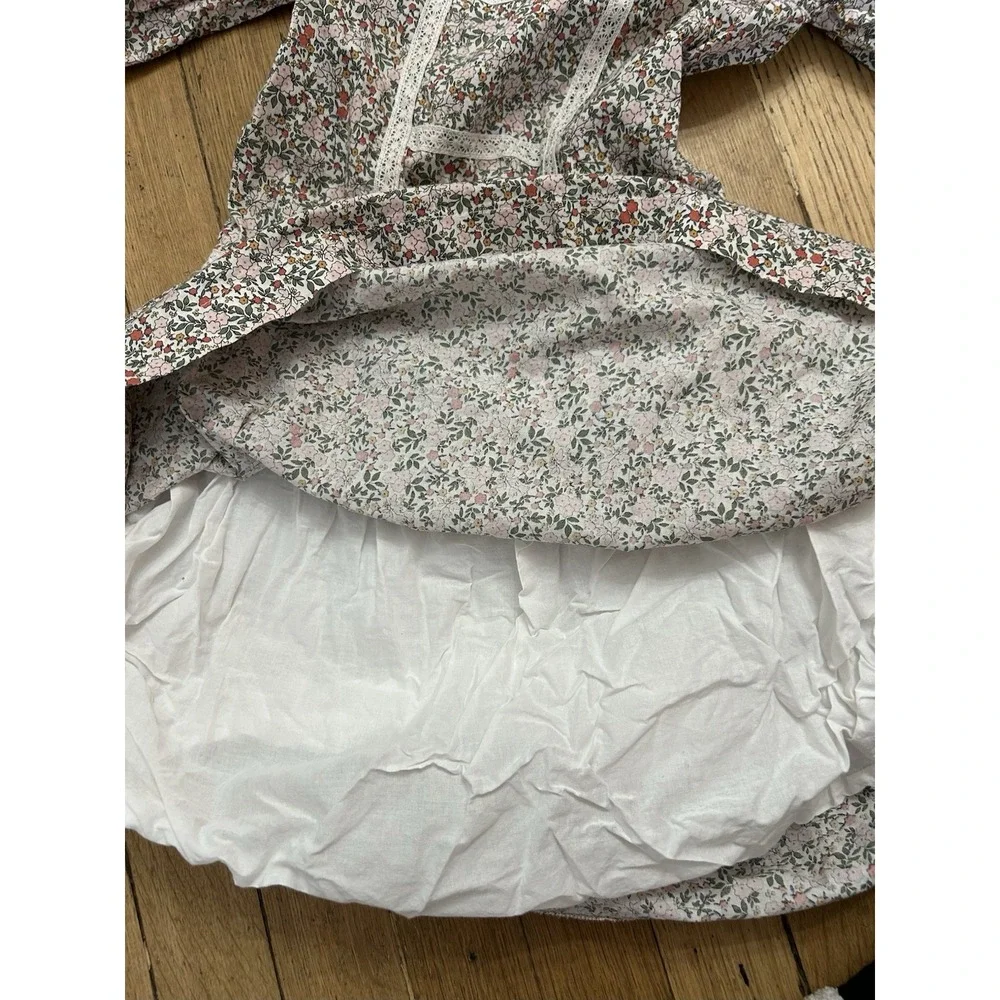 Mipounet Girls Organic Cotton Lace Detail Dress Floral Size 8 Youth Kids